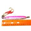4pcs Fish WOW! 100g Fishing Metal Vertical Trolling jig 3.5oz Knife Jig with Two Assist Hooks - Pink view 4