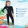 DIVE & SAIL Long Sleeve Girls Swimsuit One Piece 2.5mm Thermal Wetsuit UV Protective Diving Suit Stretchy Full Suit Black L view 3