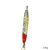 4pcs Fish WOW! 100g Fishing Metal Vertical Trolling jig 3.5oz Knife Jig with Two Assist Hooks - Red Silver view 2