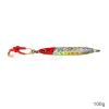 4pcs Fish WOW! 100g Fishing Metal Vertical Trolling jig 3.5oz Knife Jig with Two Assist Hooks - Red Silver view 3