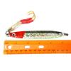 4pcs Fish WOW! 100g Fishing Metal Vertical Trolling jig 3.5oz Knife Jig with Two Assist Hooks - Red Silver view 4