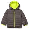 Amazon Essentials Big Boy's Hooded Puffer Jacket Outerwear, grey with neon yellow, XX-Large view 1