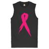 Pink Ribbon Breast Cancer Awareness Muscle Shirt Hope Fight Survivor Sleeveless Black X-Large view 1