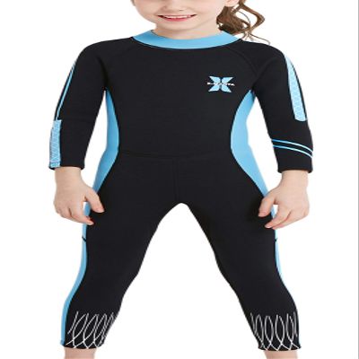 DIVE & SAIL Girls Long Sleeve Wetsuit Thermal Warm One Piece Swimsuit UPF 50+ Sun Protection Soft Swimwear Black M