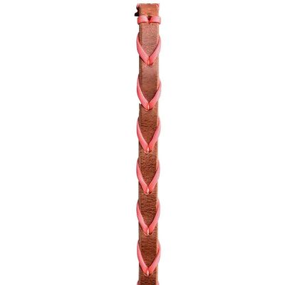 Berlin Custom Leather Reins Paracord Laced 5/8" x 7' 6" Pink H513