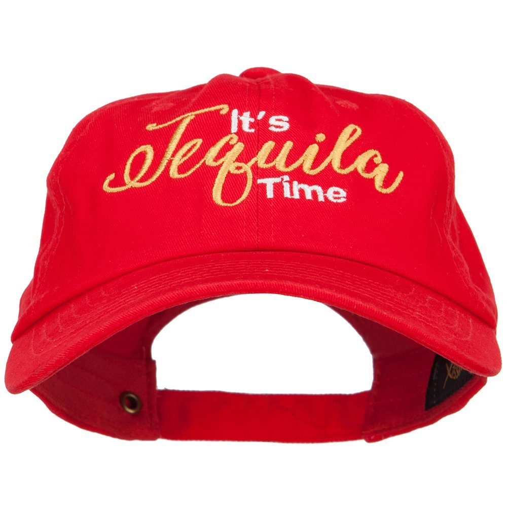 It's Tequila Time Embroidered Unstructured Cap - Red OSFM