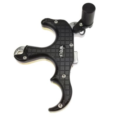 Automatic 3-Finger Bow Release Metal Thumb Release Compound Bow Release Aid Trigger (Black)
