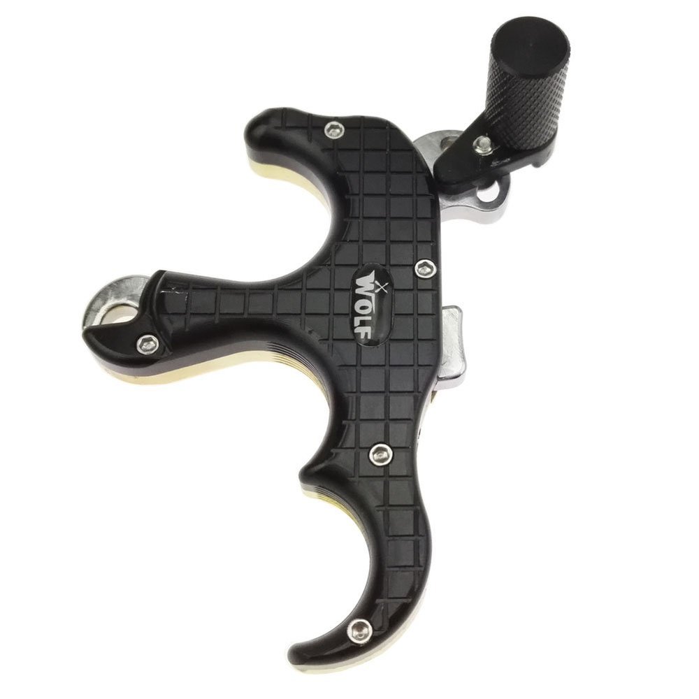 Automatic 3-Finger Bow Release Metal Thumb Release Compound Bow Release Aid Trigger (Black)