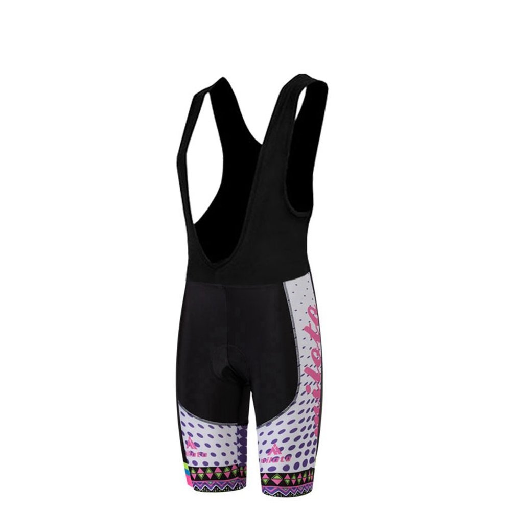 Uriah Women's Cycling Bib Shorts Black 3D Coolmax Gel Padded Purple Crystal Size M(CN)