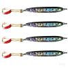 4pcs Fish WOW! 100g Fishing Metal Vertical Trolling jig 3.5oz Knife Jig with Two Assist Hooks - Black Silver view 1