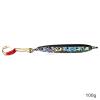4pcs Fish WOW! 100g Fishing Metal Vertical Trolling jig 3.5oz Knife Jig with Two Assist Hooks - Black Silver view 3