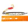 4pcs Fish WOW! 100g Fishing Metal Vertical Trolling jig 3.5oz Knife Jig with Two Assist Hooks - Black Silver view 4