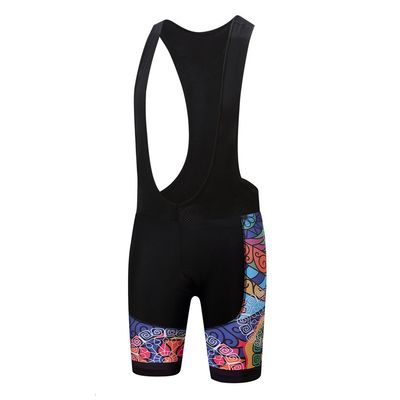 Uriah Women's Cycling Bib Shorts Black 3D Coolmax Gel Padded Retro Paint Size 4XL(CN)