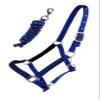 Nylon Horse Halter Hardware Padded Lead Rope Tack Blue Rodeo Bling 606162RB view 1