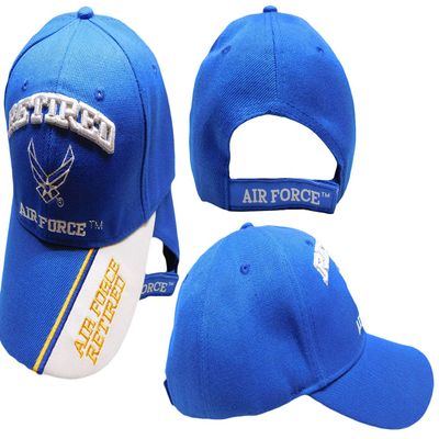 Air Force USAF Retired Wings Royal Blue Embroidered Cap Hat (TOPW)