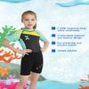 DIVE & SAIL Girls Wetsuit Short Sleeve One Piece Swimsuit Shorty Suit UPF 50+ Sun Protection Warm Stretchy Swimwear Sunsuit Green M view 2