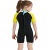DIVE & SAIL Girls Wetsuit Short Sleeve One Piece Swimsuit Shorty Suit UPF 50+ Sun Protection Warm Stretchy Swimwear Sunsuit Green M view 4