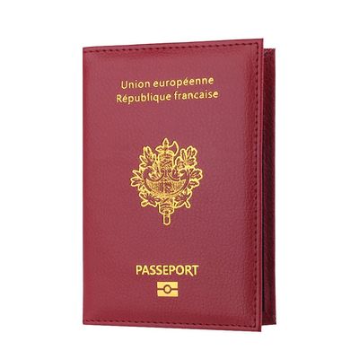 bjduck99 Portable Passport Bank Credit Card Document Cover Holder Case Travel Protector - Purplish Red