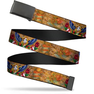 Buckle-Down Kid's Web Belt Tattoo Johnny Blonde 1.0" Accessory, tattoo Johnny blonde, 1.0" Wide - Fits up to Kids Size 20