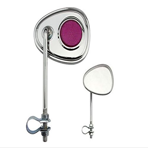 Lowrider V Bicycle Bike Mirror Chrome with Purple Reflector. Bike Part, Bicycle Part, Bike Accessory, Bicycle Accessory