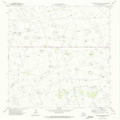 Five Wells Ranch SE TX topo map, 1:24000 Scale, 7.5 X 7.5 Minute, Historical, 1971, Updated 1974, 27 x 23.1 in - Tyvek