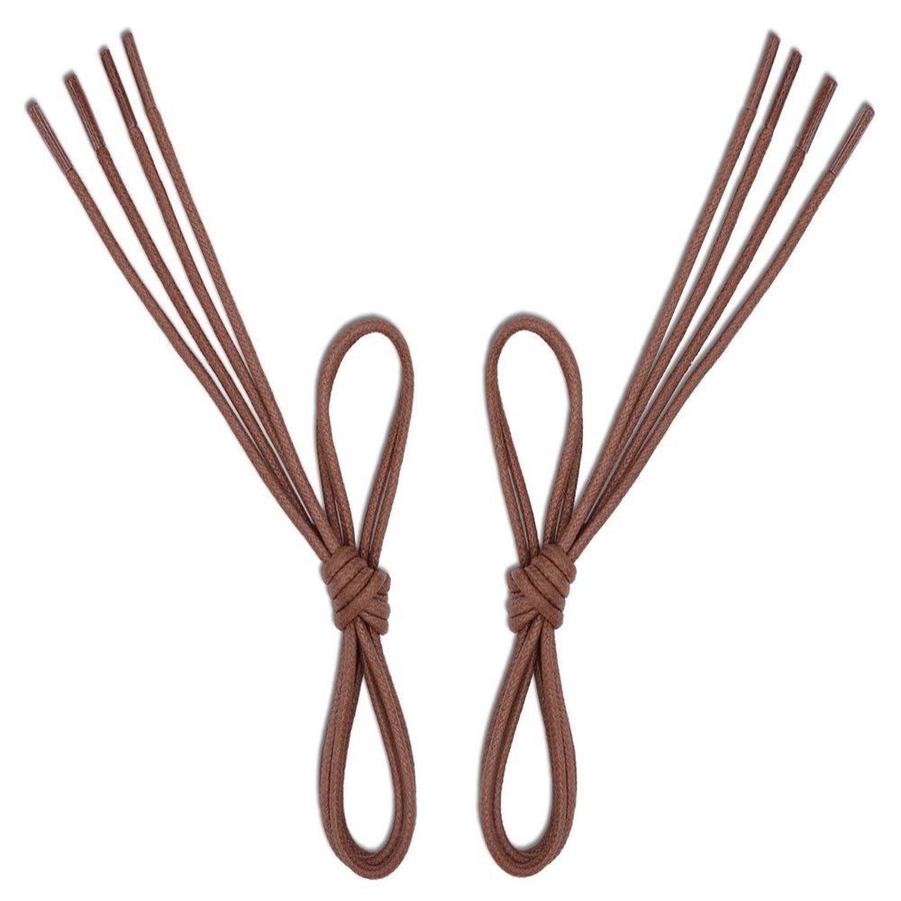 VSUDO 32" Inch Premium Waxed Dress Shoelaces, 3/32" Thick Shoe Laces for Boots Oxford or Dress Shoes (2Pairs-Brown-81CM)