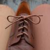 VSUDO 32" Inch Premium Waxed Dress Shoelaces, 3/32" Thick Shoe Laces for Boots Oxford or Dress Shoes (2Pairs-Brown-81CM) view 2