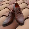 VSUDO 32" Inch Premium Waxed Dress Shoelaces, 3/32" Thick Shoe Laces for Boots Oxford or Dress Shoes (2Pairs-Brown-81CM) view 3