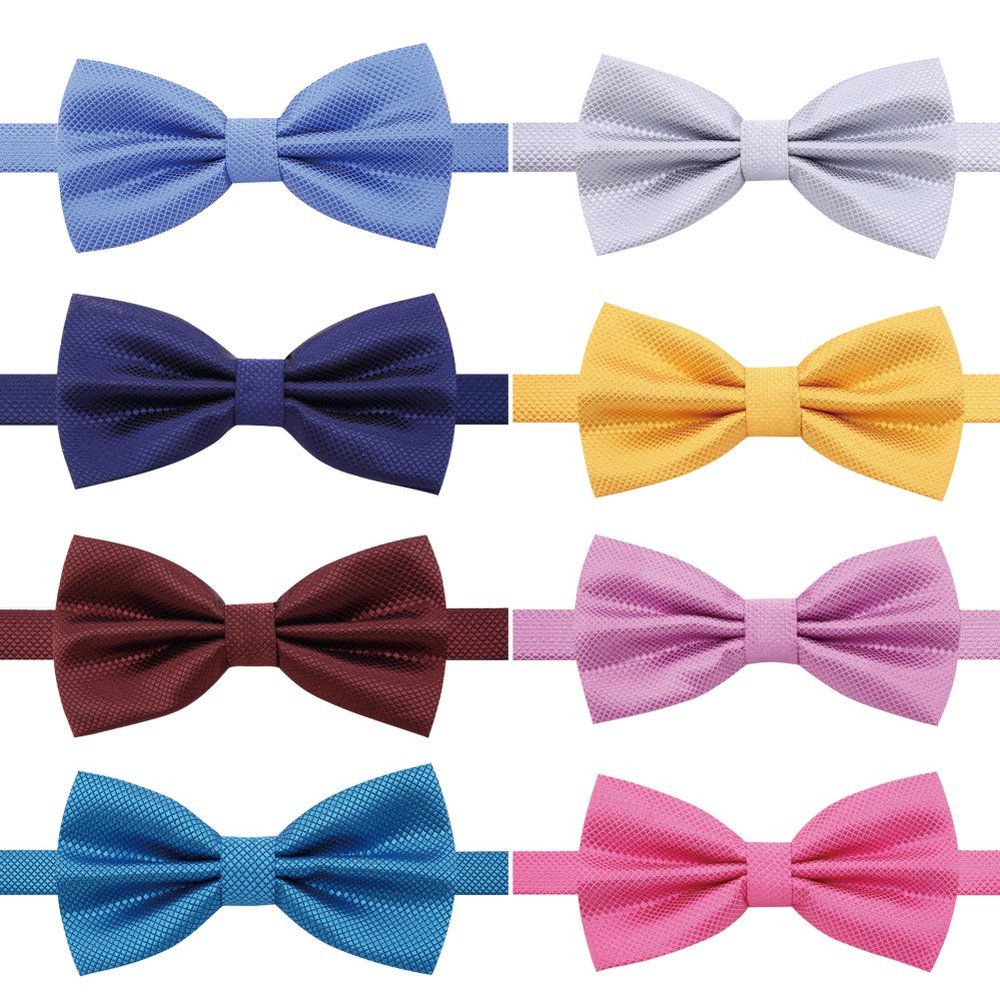 AUSKY 8 PACKS Elegant Adjustable Pre-tied Bow Ties for Men Boys (1&4&5&6&8 Pack for option) (O)