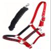 Nylon Horse Halter Hardware Padded Lead Rope Tack Red Rodeo Bling 606162RD view 1