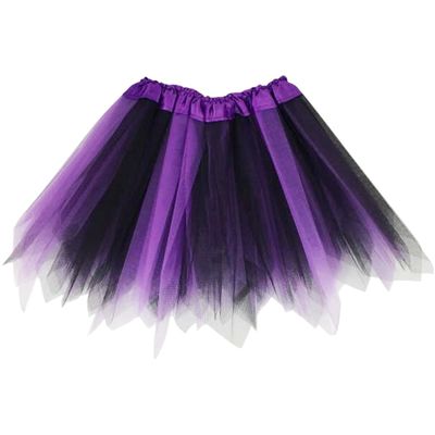 Jastore Girls Layered Stars Sequins Tutu Skirt Princess Ballet Dance Dress for 2-8 Years(Purple Black)