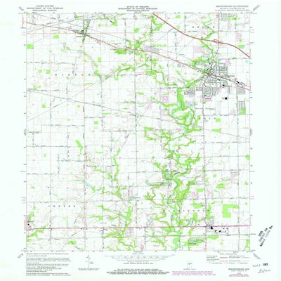 YellowMaps Brownsburg in topo map, 1:24000 Scale, 7.5 X 7.5 Minute, Historical, 1970, Updated 1981, 26.9 x 22.1 in - Tyvek