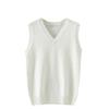 Men Women Knitted Cotton V-Neck Vest JK Uniform Pullover Sleeveless Sweater School Cardigan view 1