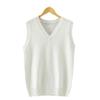Men Women Knitted Cotton V-Neck Vest JK Uniform Pullover Sleeveless Sweater School Cardigan view 2