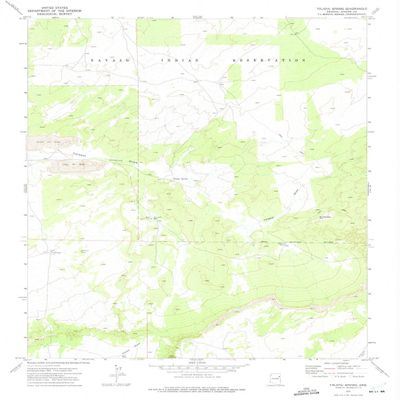 YellowMaps Tolapai Spring AZ topo map, 1:24000 Scale, 7.5 X 7.5 Minute, Historical, 1971, Updated 1975, 26.8 x 22 in - Tyvek