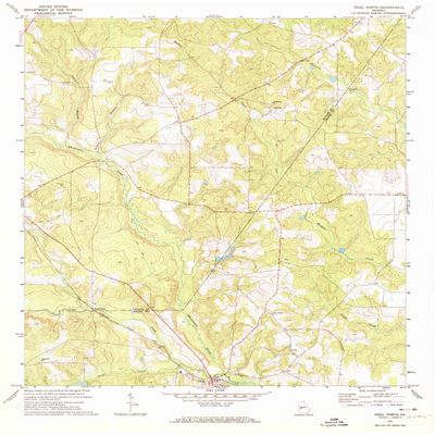 YellowMaps Ideal North GA topo map, 1:24000 Scale, 7.5 X 7.5 Minute, Historical, 1971, Updated 1974, 26.9 x 22 in - Tyvek