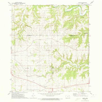 YellowMaps Giard IA topo map, 1:24000 Scale, 7.5 X 7.5 Minute, Historical, 1971, Updated 1973, 26.8 x 22 in - Tyvek