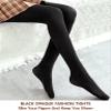 VERO MONTE 1 Pair Opaque Fleece Lined Tights For Women Warm Pantyhose (BLACK) view 2