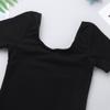 Freebily Kids Girls Short/Long Sleeve Basic Gymnastics Leotard Active Shirt Ballet Dance Leotard Athletic Tank Tops Black 4 Years view 4
