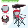 ALPHA CAMP Mesh Canopy Chair Folding Camping Chair - Red view 4