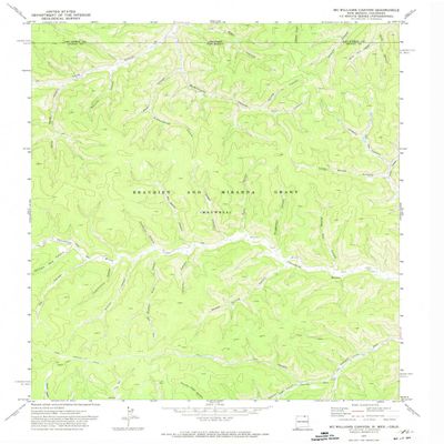 YellowMaps Mc Williams Canyon NM topo map, 1:24000 Scale, 7.5 X 7.5 Minute, Historical, 1971, Updated 1974, 26.9 x 22.1 in - Tyvek