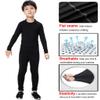 LANBAOSI 2 Packs Boys&Girls Long Sleeve Compression Soccer Practice T-Shirt Black view 4