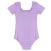 Freebily Kids Girls Short/Long Sleeve Basic Gymnastics Leotard Active Shirt Ballet Dance Leotard Athletic Tank Tops Purple 6 Years view 4