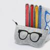 AKOAK Portable Soft Felt Glasses Pouch Zipper Briefcase Holder Sunglasses Protective Case Cosmetic Pouch Wallet Pouch (Blue) view 3