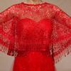 Elegant Women's Wedding Embroidered Lace Shawl Wrap for Wedding Dresses Cape (PJ1029) view 2