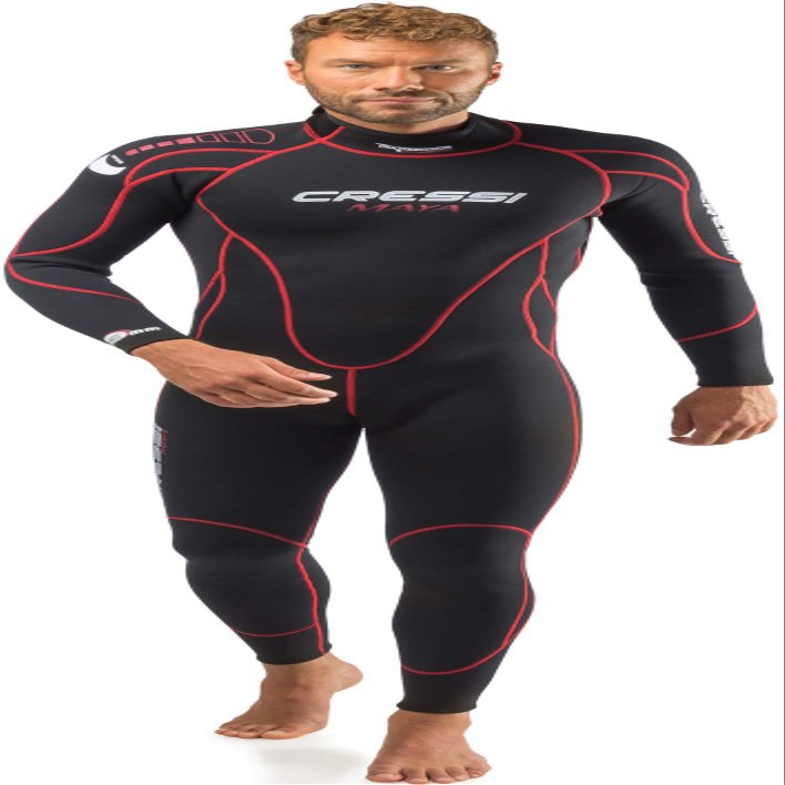 Cressi Maya 2.5 mm Man Monopiece Wetsuits, Black/Red, 3XL