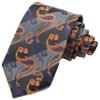 Geotae Zerun New Classic Men's Paisley Silk Tie Necktie (Black/Grey) view 1
