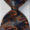 Geotae Zerun New Classic Men's Paisley Silk Tie Necktie (Black/Grey) view 3