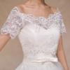 Elegant Women's Wedding Embroidered Lace Shawl Wrap for Wedding Dresses Cape (PJ1024 White) view 2