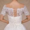 Elegant Women's Wedding Embroidered Lace Shawl Wrap for Wedding Dresses Cape (PJ1024 White) view 3